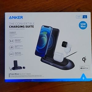 ANKER Power Wave Go multi device wireless charging station MFi 3 in 1 stand New